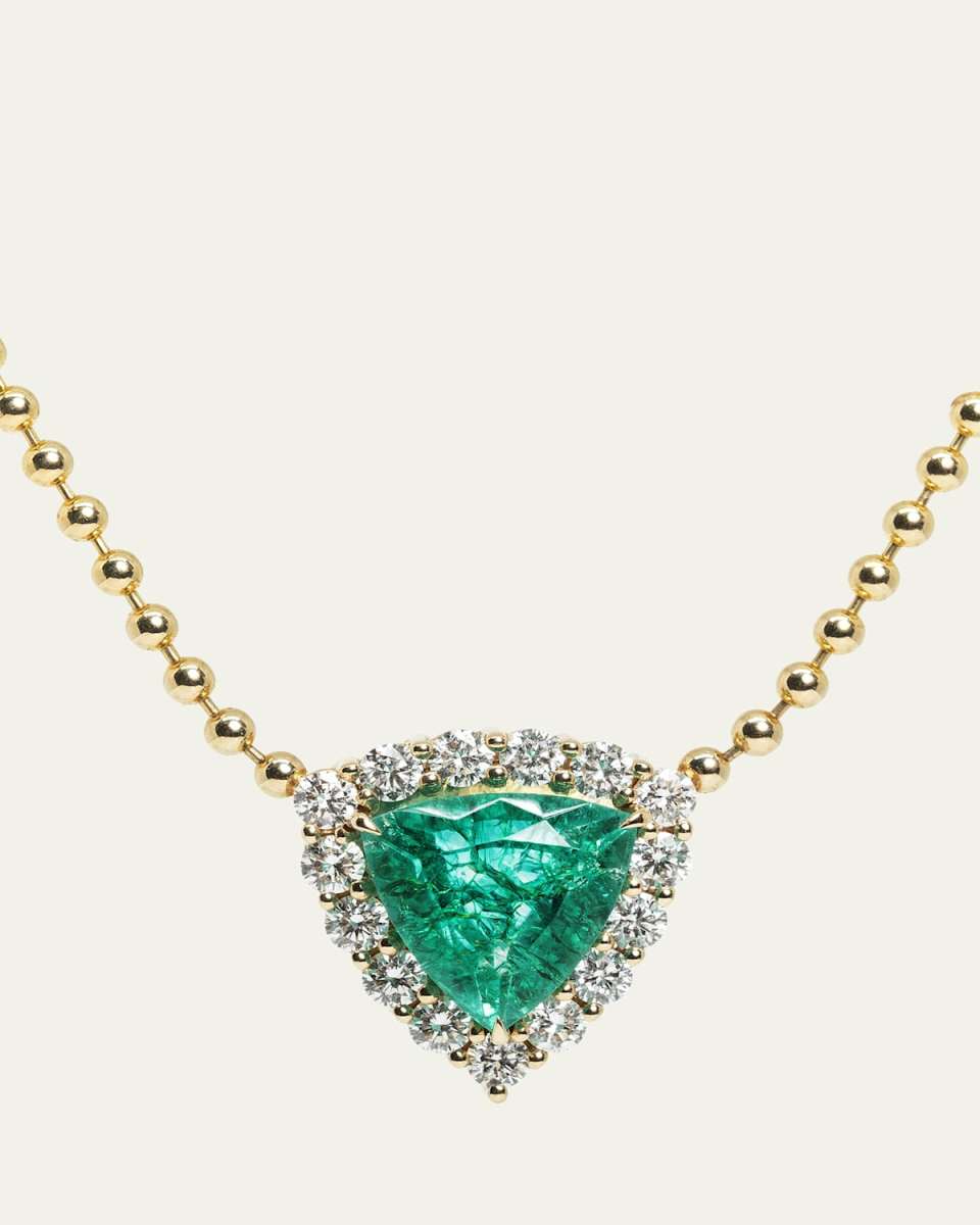 Royale Mega Emerald Trillion and Diamond Necklace